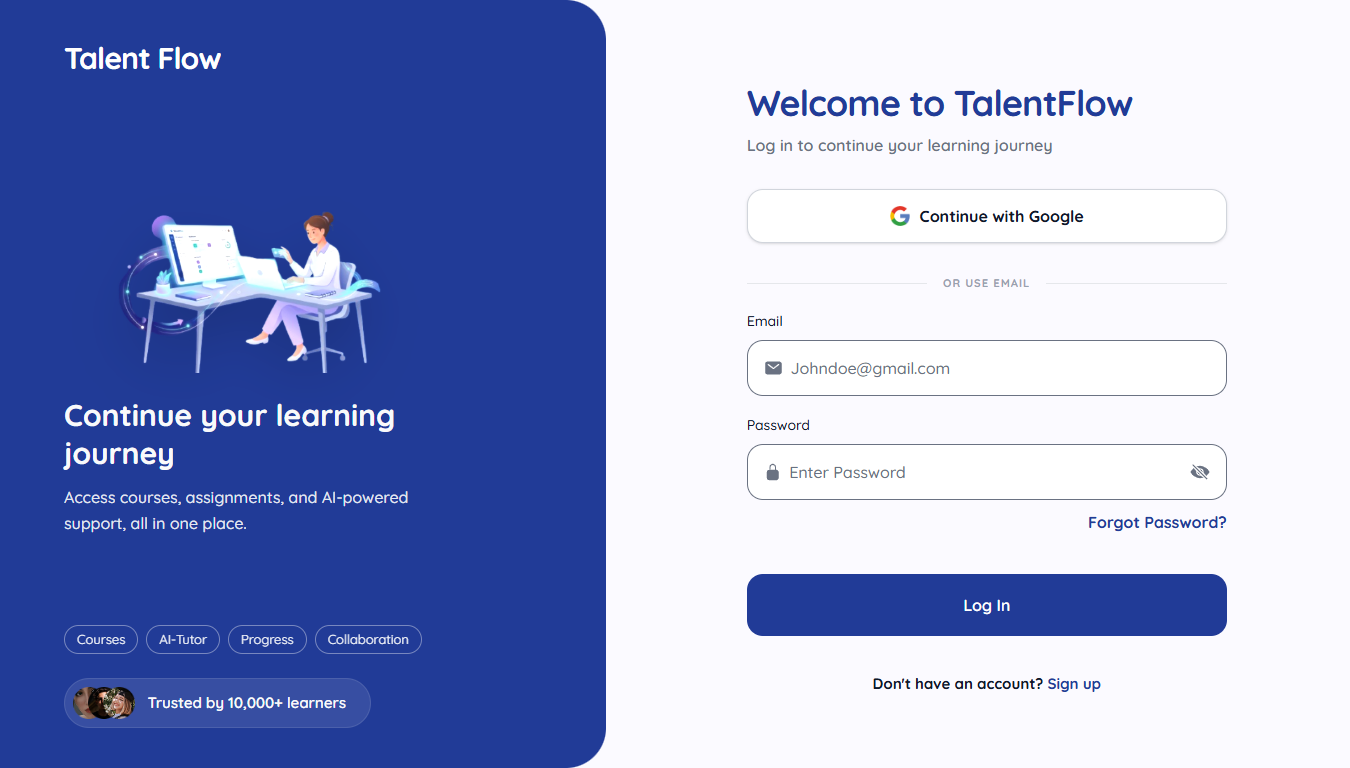 Talent Flow LMS interface preview